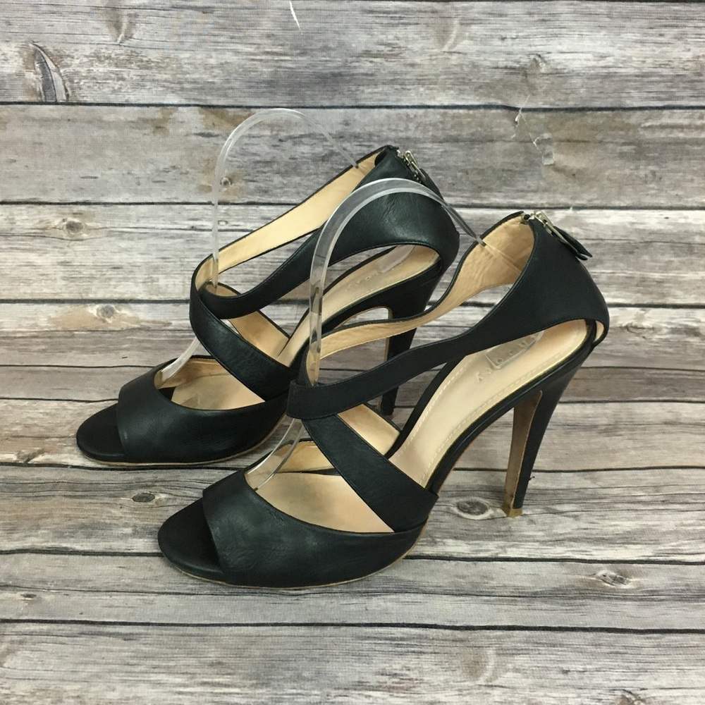 Theory Black Leather Sandals